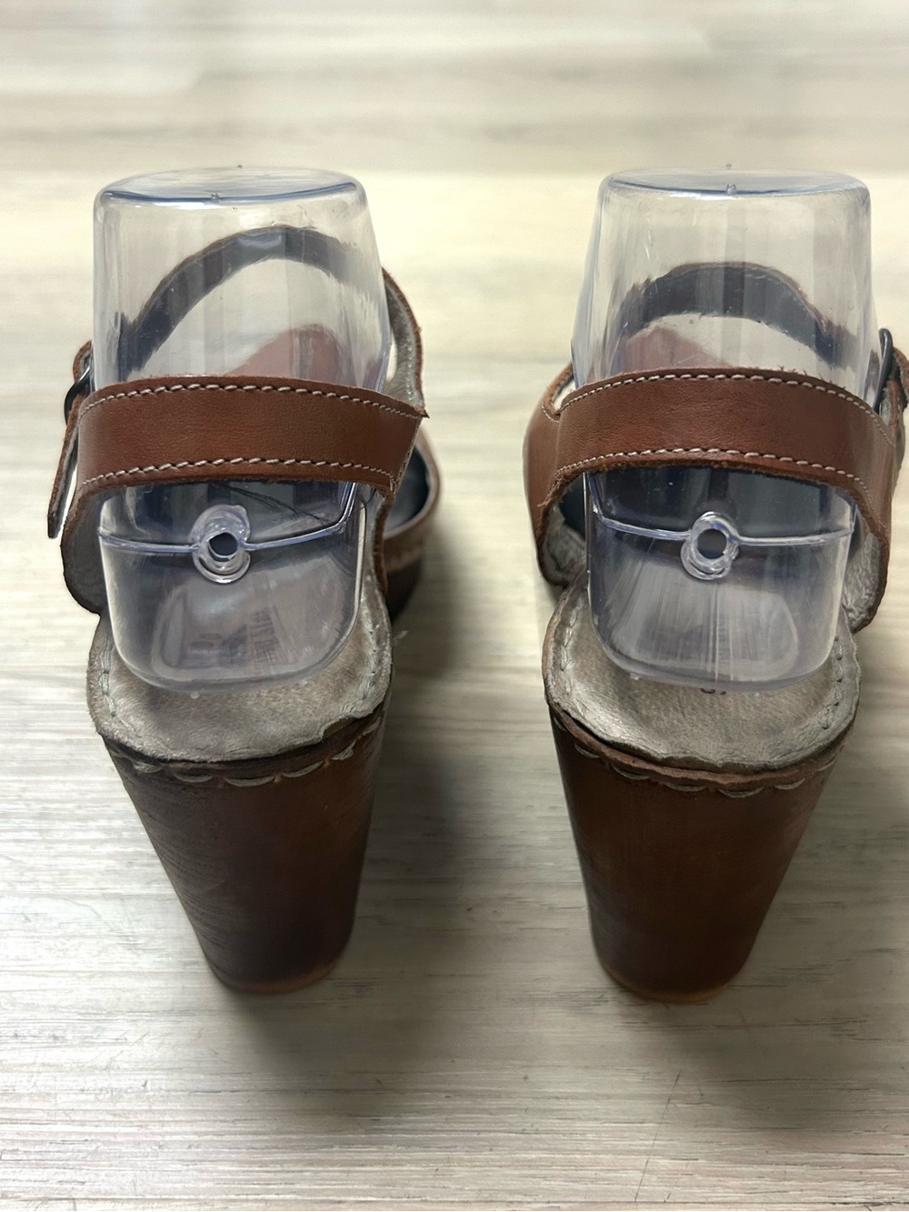 Spring Step Mary Jane Clogs Women 39 US 8.5 Brown Leather Heels Comfort Casual - Picture 6 of 12